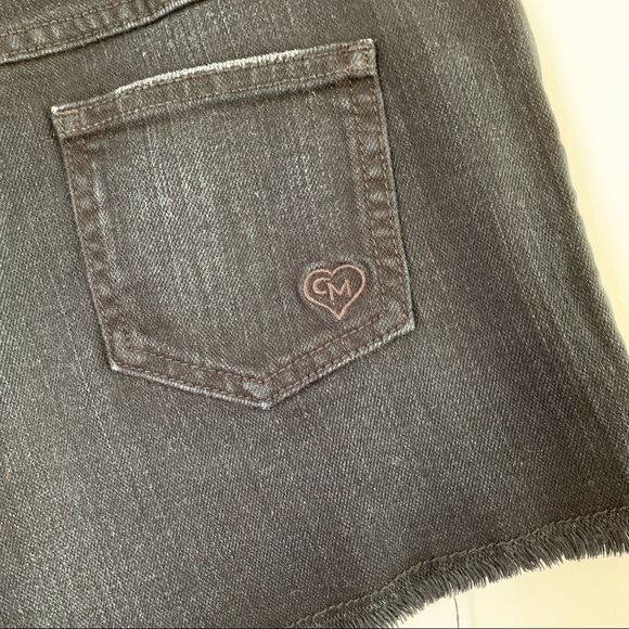 CARMAR Denim Skull Bead Shorts Embellished Distressed Heart Jean Black Beaded - Picture 7 of 10